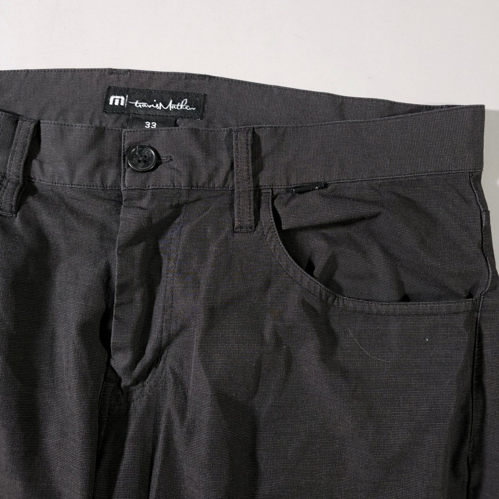 Travis Mathew Pants Mens 33 Grey Performance Stretch Golf Trousers Micro Texture